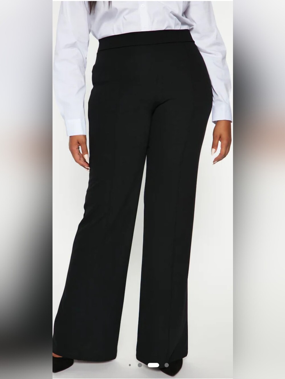 Dress Pants, High Waist, Wide Leg with Hidden Back Zipper 36" Inseam.